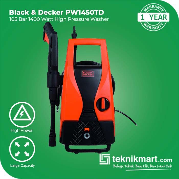 Black+Decker Pressure Washer 1400W, 105BAR