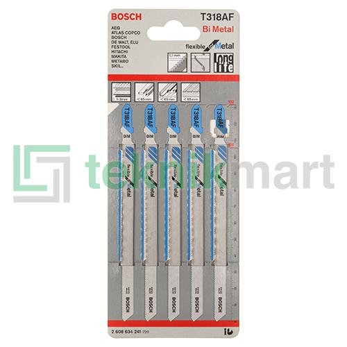 BOSCH T 318 AF JIGSAW BLADE FLEXIBLE FOR METAL SHEET 132MM (5 PCS)