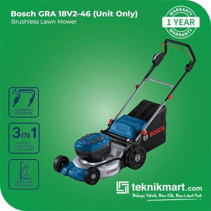 BOSCH GRA 18V2-46 BRUSHLESS LAWN MOWER 2X18V 46CM 60L (UNIT ONLY)