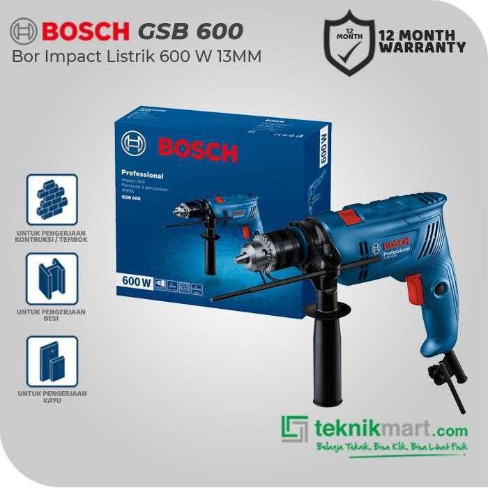BOSCH GSB 600 IMPACT DRILL 600WATT 13MM