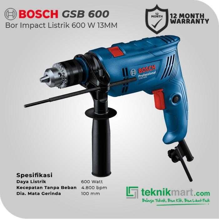 BOSCH GSB 600 IMPACT DRILL 600WATT 13MM - Image 2