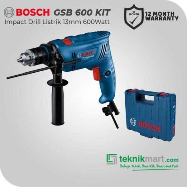 BOSCH GSB 600 IMPACT DRILL SET 600WATT 13MM WITH 100 ACC + CASE