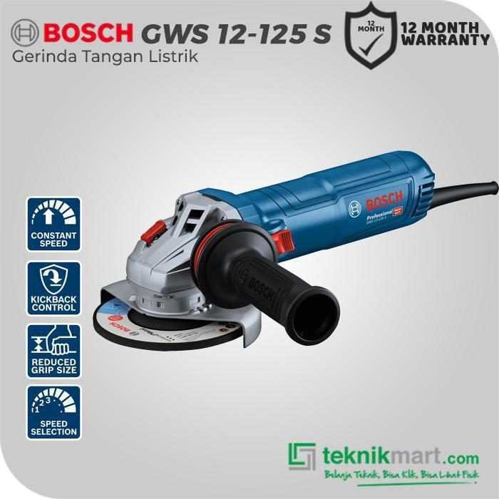 BOSCH GWS 12-125 S SMALL ANGLE GRINDER WITH VARIABLE SPEED 1200WATT 125MM / 5 INCH