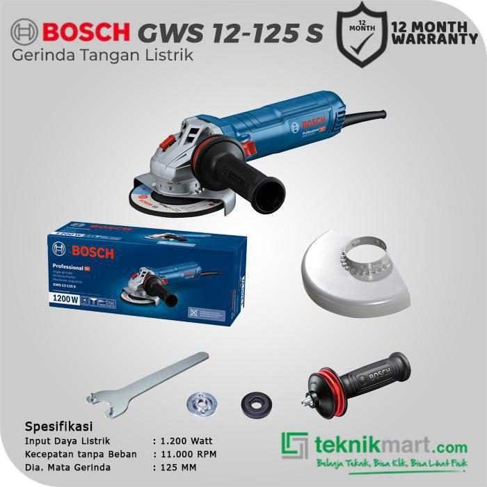 BOSCH GWS 12-125 S SMALL ANGLE GRINDER WITH VARIABLE SPEED 1200WATT 125MM / 5 INCH - Image 2