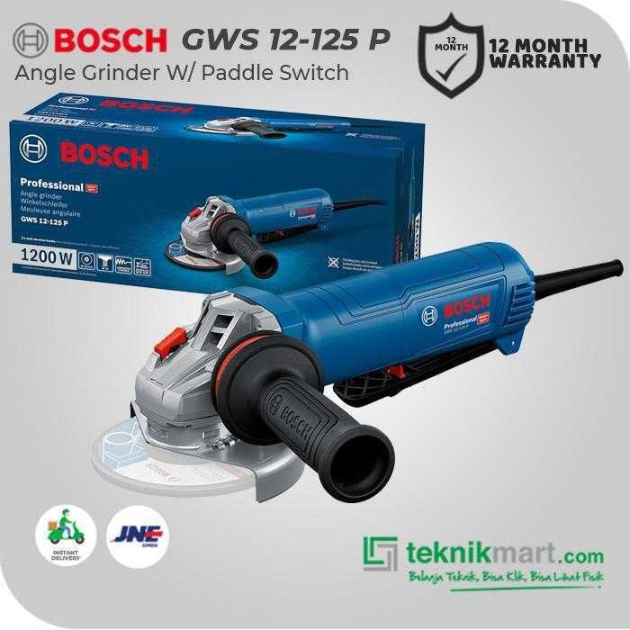 BOSCH GWS 12-125 P SMALL ANGLE GRINDER WITH PADDLE SWITCH 1200WATT 125MM / 5 INCH - Image 3