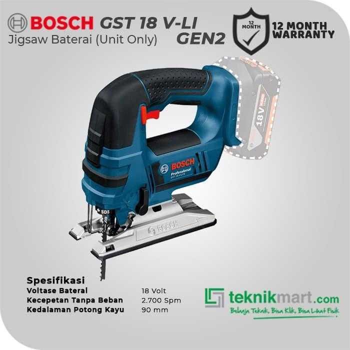 BOSCH GST 18 V-LI GEN2 CORDLESS JIGSAW 18VOLT 23 MM 2700 SPM (UNIT ONLY) - Image 2