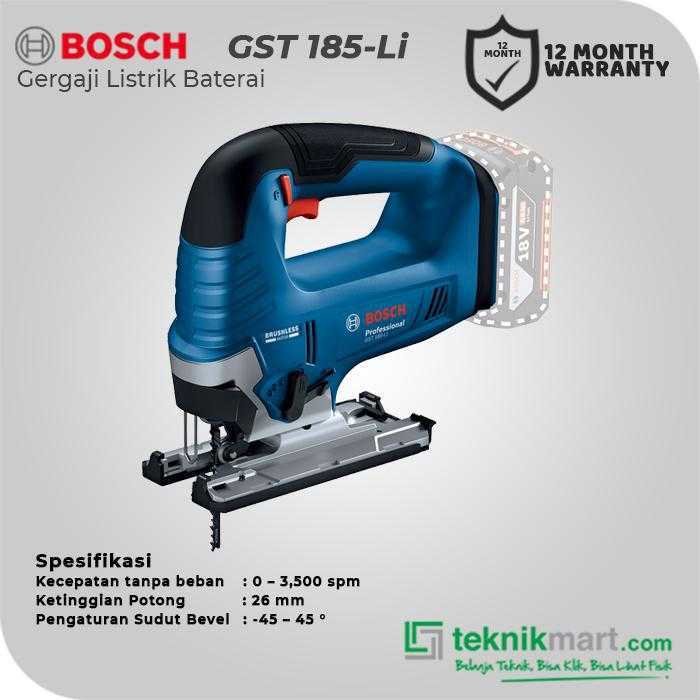 BOSCH GST 185-LI BRUSHLESS JIGSAW 18VOLT 3.500 SPM (UNIT ONLY) - Image 2