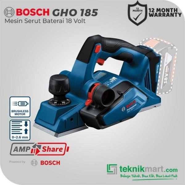 BOSCH GHO 185-LI BRUSHLESS PLANNER 18VOLT (UNIT ONLY)