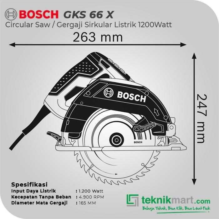 BOSCH GKS 66 X CIRCULAR SAW 1200W 165MM 5200RPM - Image 2