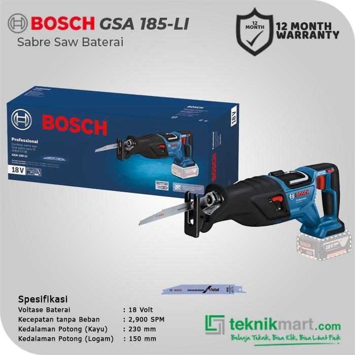 BOSCH GSA 185-LI BRUSHLESS SABRE SAW 18VOLT 2900SPM (UNIT ONLY) - Image 2