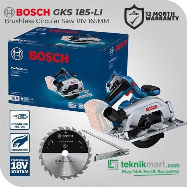 BOSCH GKS 185-LI BRUSHLESS CIRCULAR SAW 18VOLT 165MM (UNIT ONLY)