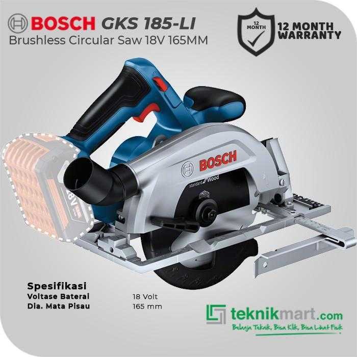 BOSCH GKS 185-LI BRUSHLESS CIRCULAR SAW 18VOLT 165MM (UNIT ONLY) - Image 2