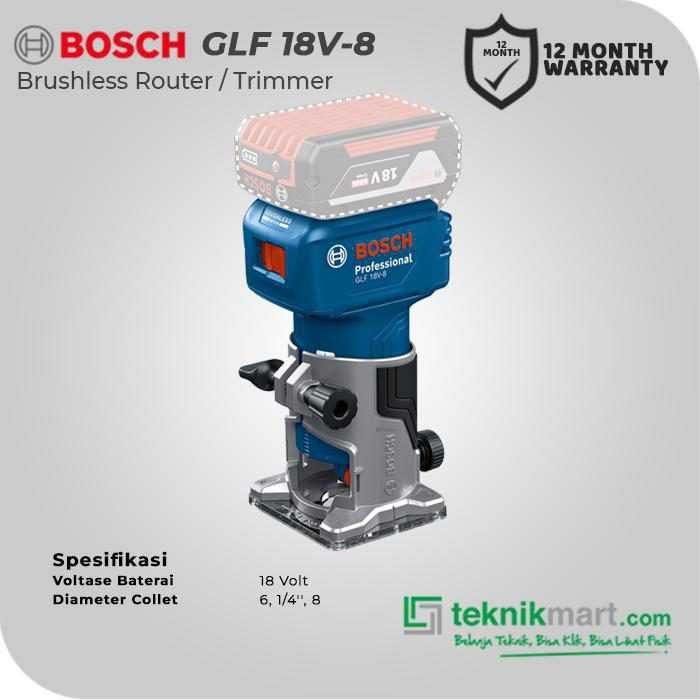 BOSCH GLF 18V-8 BRUSHLESS ROUTER / TRIMMER 18VOLT 1/4" (UNIT ONLY) - Image 2