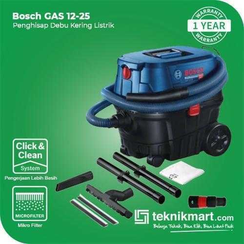 BOSCH GAS 12-25 DRY VACUUM CLEANER 1200WATT 20LITER 200MBAR
