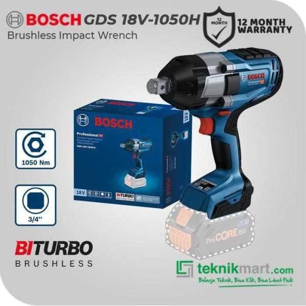 BOSCH GDS 18V-1050H BRUSHLESS IMPACT WRENCH 18VOLT SQ 3/4" 1050NM (UNIT ONLY)