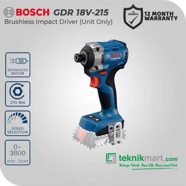 BOSCH GDR 18V-215 BRUSHLESS IMPACT DRIVER 18VOLT 215NM (UNIT ONLY)