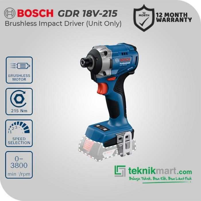 BOSCH GDR 18V-215 BRUSHLESS IMPACT DRIVER 18VOLT 215NM (UNIT ONLY)