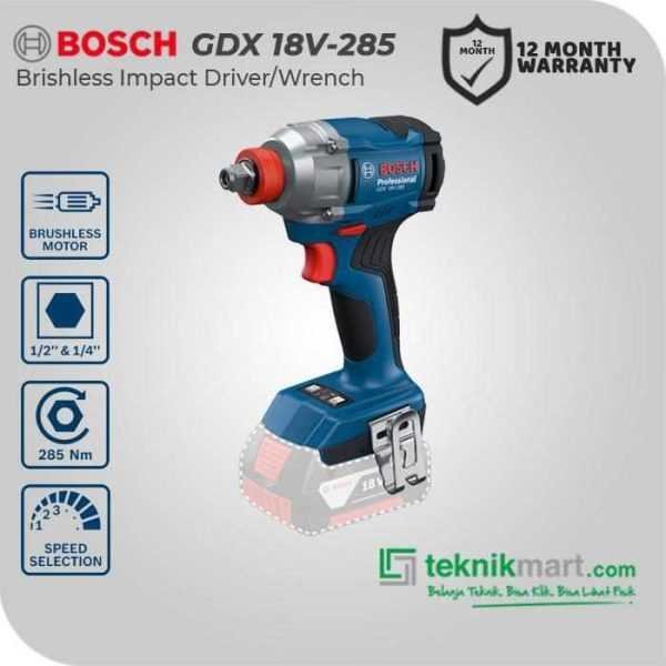 BOSCH GDX 18V-285 BRUSHLESS IMPACT DRIVER & WRENCH 18V 285NM (UNIT ONLY)