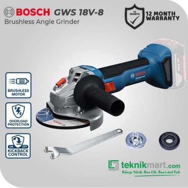 BOSCH GWS 18V-8 BRUSHLESS ANGLE GRINDER 18V 100MM (UNIT ONLY)