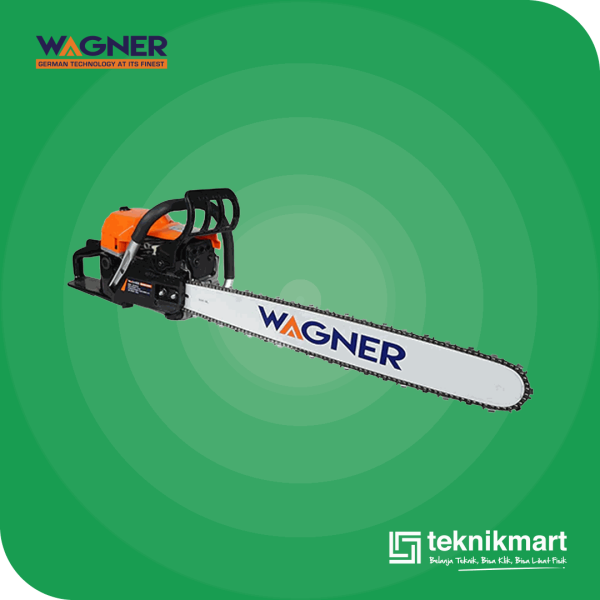 WAGNER WG 580 22" EASY START GASOLINE CHAIN SAW C/W WAGNER LASER BAR & CHAIN 54.5CC (RANTAI HALUS )