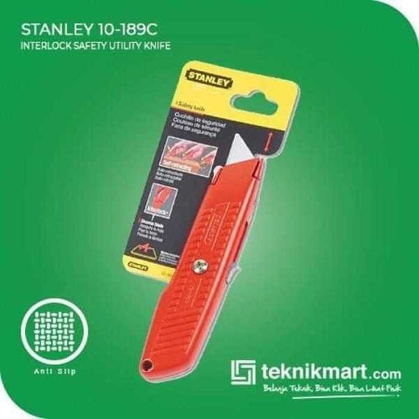 STANLEY 10-189C INTERLOCK SAFETY UTILITY KNIFE W/ SELF-RETRACTING ROUND POIND BLADE (5-7/8")