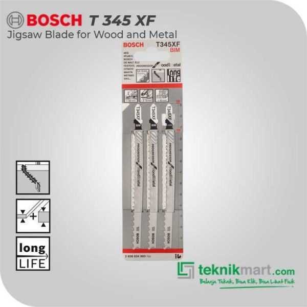 BOSCH T 345 XF JIGSAW BLADE PROGRESSOR FOR WOOD & METAL 132MM (3 PCS)
