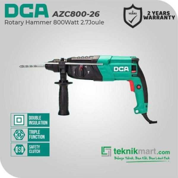 DCA AZC800-26 ROTARY HAMMER 800WATT 26MM 2.7JOULE (SDS PLUS)