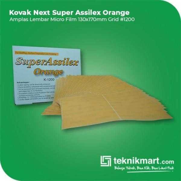 KOVAX SUPER ASSILEX ORANGE AMPLAS SHEET KERTAS GRID #1200 130X170MM