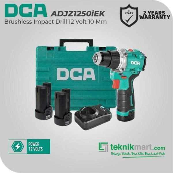 DCA ADJZ1250iEK BRUSHLESS IMPACT DRILL 12VOLT 10MM (2X BATT 2.0AH, 1X CHARGER, KOTAK ALAT)