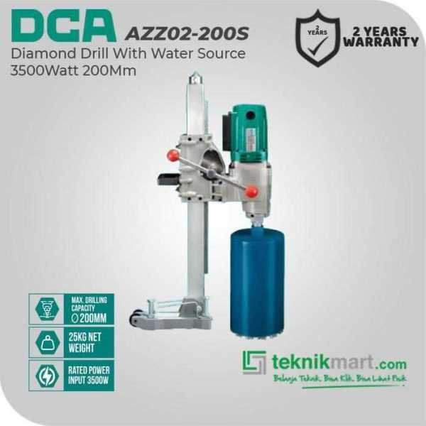 DCA AZZ02-200S DIAMOND DRILL WITH WATER SOURCE 3500W 200MM 700RPM