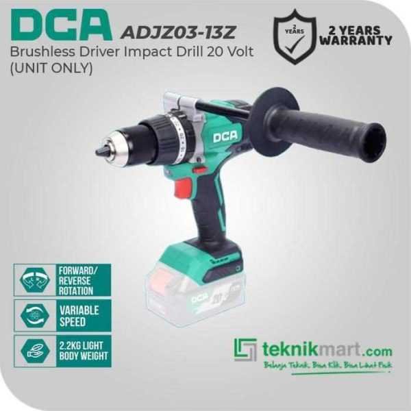 DCA ADJZ03-13Z BRUSHLESS DRIVER IMPACT DRILL 20VOLT 13 MM (UNIT ONLY)