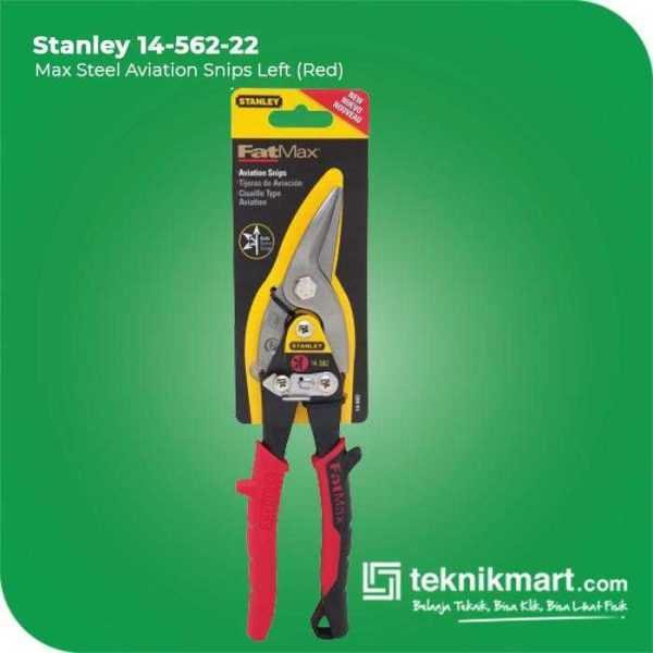 STANLEY 14-562-22 AVIATION SNIPS MAX STEEL - LEFT (RED)