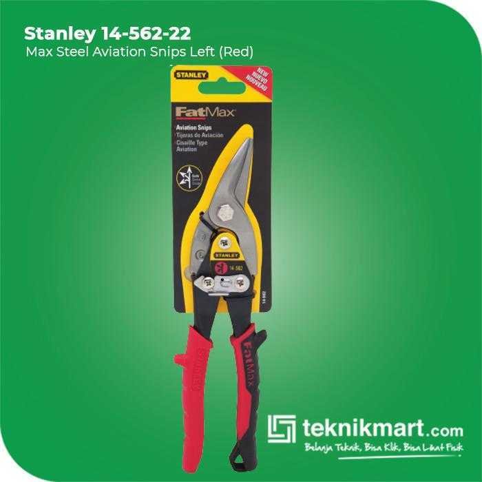 STANLEY 14-562-22 AVIATION SNIPS MAX STEEL - LEFT (RED)