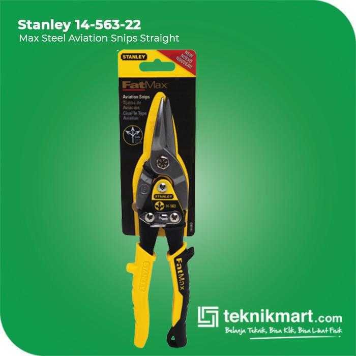 STANLEY 14-563-22 AVIATION SNIPS MAX STEEL - STRAIGHT (YELLOW)
