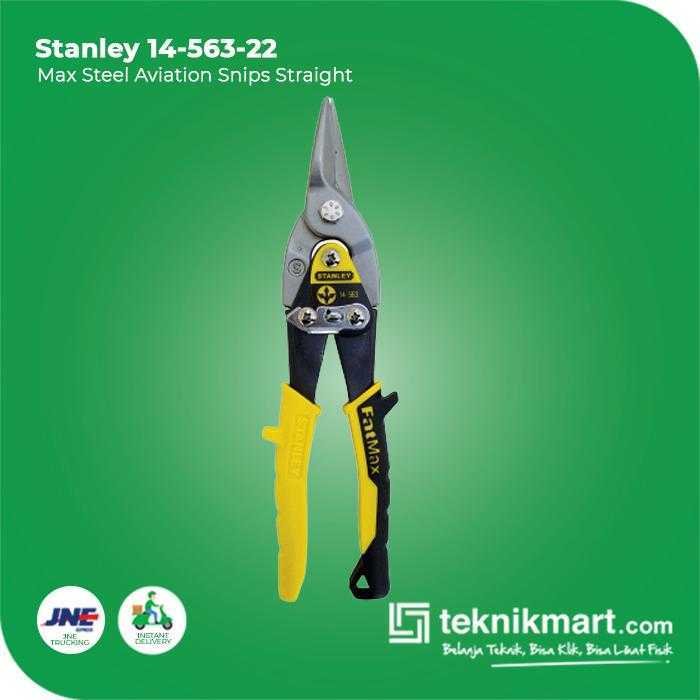 STANLEY 14-563-22 AVIATION SNIPS MAX STEEL - STRAIGHT (YELLOW) - Image 2