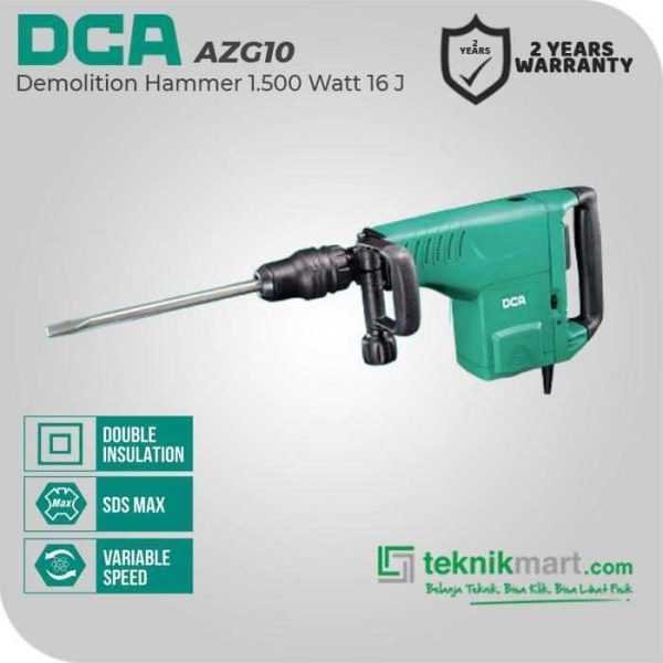 DCA AZG10 DEMOLITION HAMMER 1500WATT 16.0JOULE (SDS MAX)