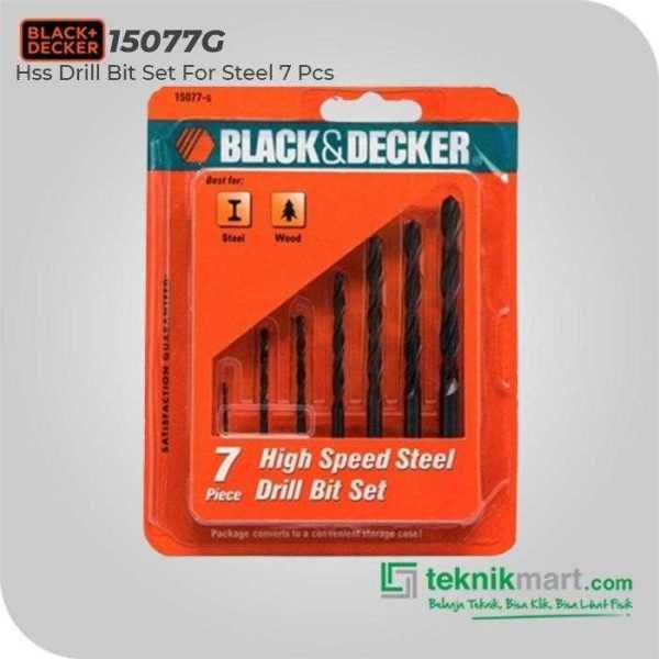 BLACK AND DECKER 15077G HSS DRILL BIT SET FOR STEEL 7PCS