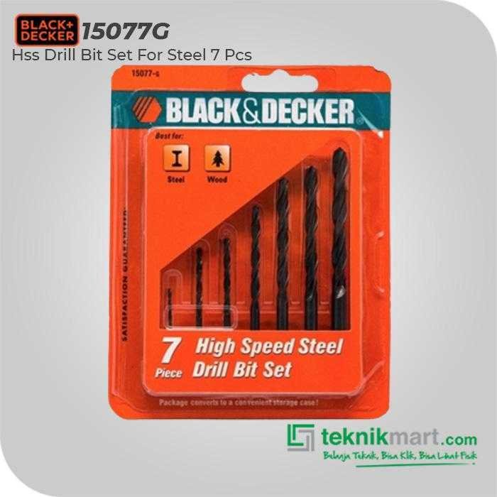 BLACK AND DECKER 15077G HSS DRILL BIT SET FOR STEEL 7PCS