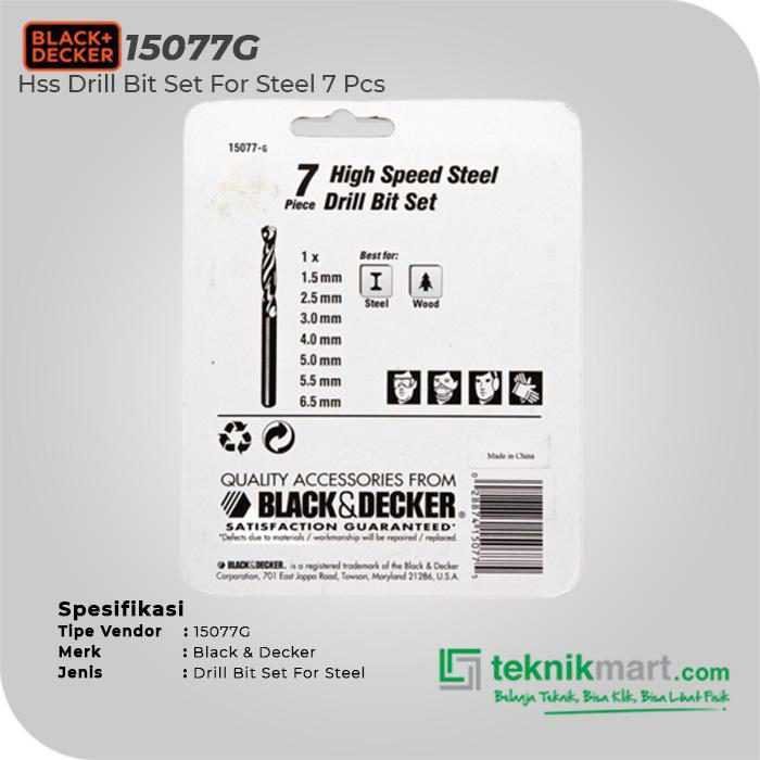 BLACK AND DECKER 15077G HSS DRILL BIT SET FOR STEEL 7PCS - Image 3