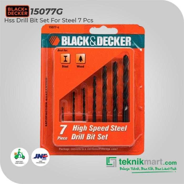 BLACK AND DECKER 15077G HSS DRILL BIT SET FOR STEEL 7PCS - Image 2