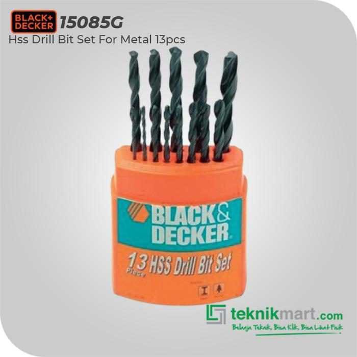 BLACK AND DECKER 15085G HSS DRILL BIT SET FOR METAL 13PCS