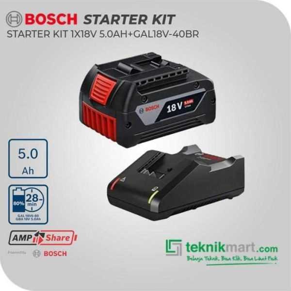 BOSCH STATER KIT 18VOLT 5.0AH (1X GBA 18V 5.0AH, 1X GAL 18V-40)