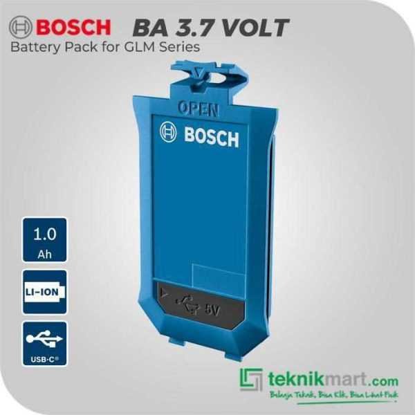 BOSCH BA 3.7V MEASURING BATTERY PACK LI-ION 1.0AH FOR GLM 50-23 G, GLM 50-27 CG (USB-C)