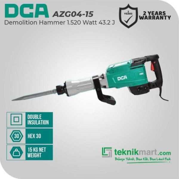 DCA AZG04-15S DEMOLITION HAMMER 1520WATT HEX 30