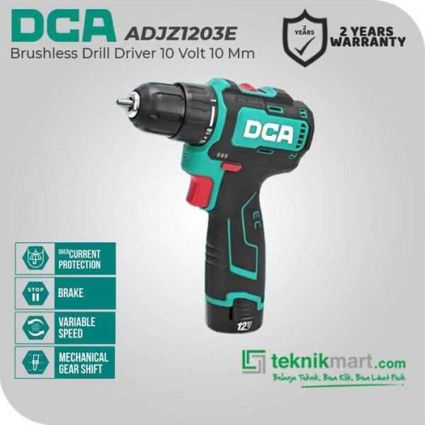 DCA ADJZ1203E BRUSHLESS DRILL DRIVER 12VOLT 10MM (2X BATT, 1X CHARGER, 1X CASE)