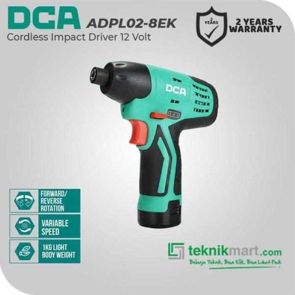 DCA ADPL02-8EK CORDLESS IMPACT DRIVER 12VOLT (2X BATT, 1X CHARGER, CASE)