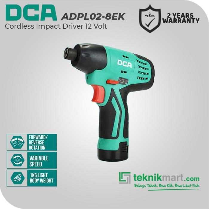 DCA ADPL02-8EK CORDLESS IMPACT DRIVER 12VOLT (2X BATT, 1X CHARGER, CASE)