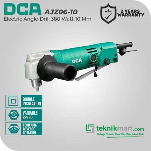 DCA AJZ06-10 ANGLE DRILL 380WATT 10MM WITH PADDLE SWITCH