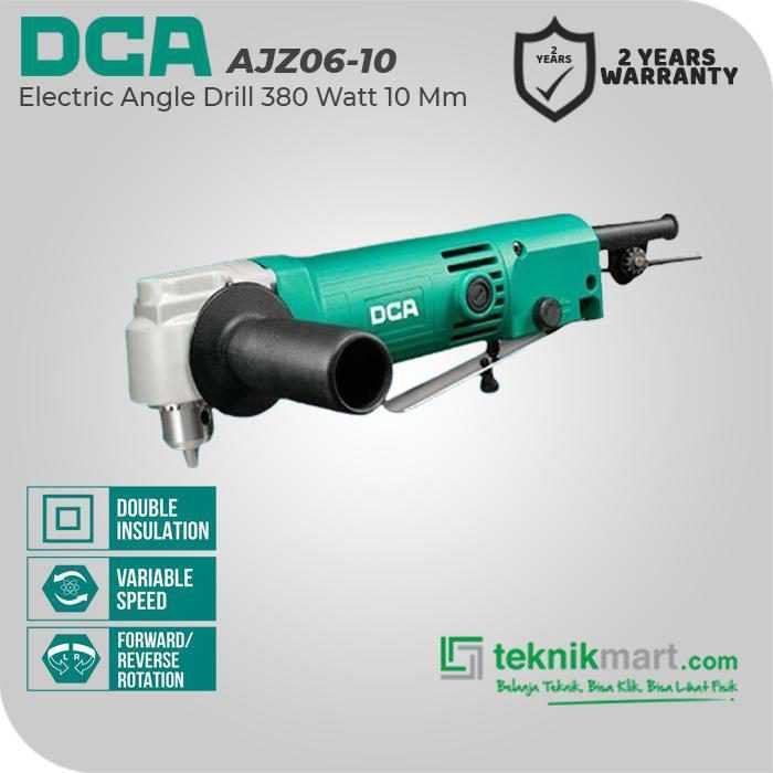 DCA AJZ06-10 ANGLE DRILL 380WATT 10MM WITH PADDLE SWITCH