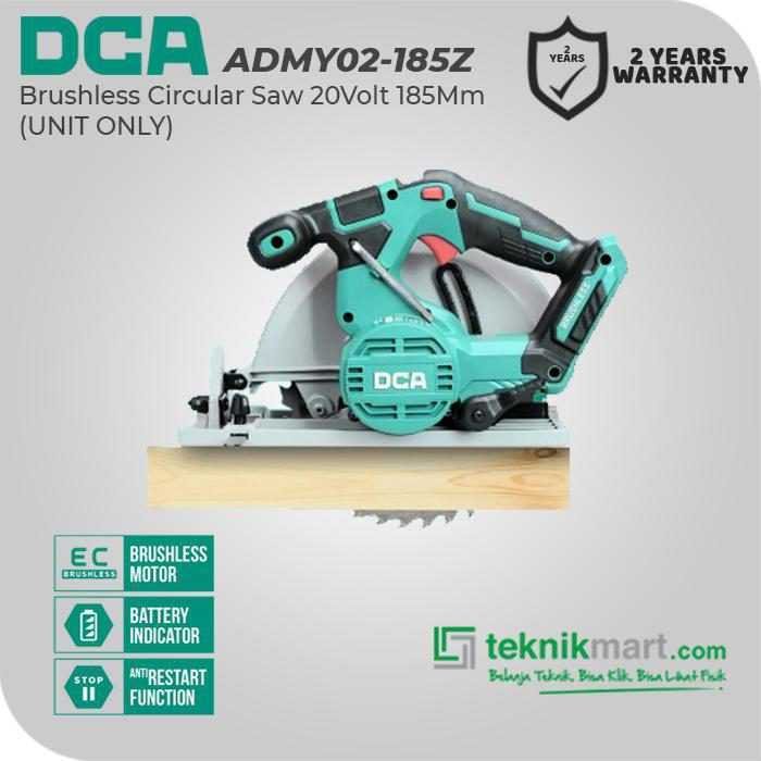 DCA ADMY02-185Z BRUSHLESS CIRCULAR SAW 20VOLT 185MM (UNIT ONLY)